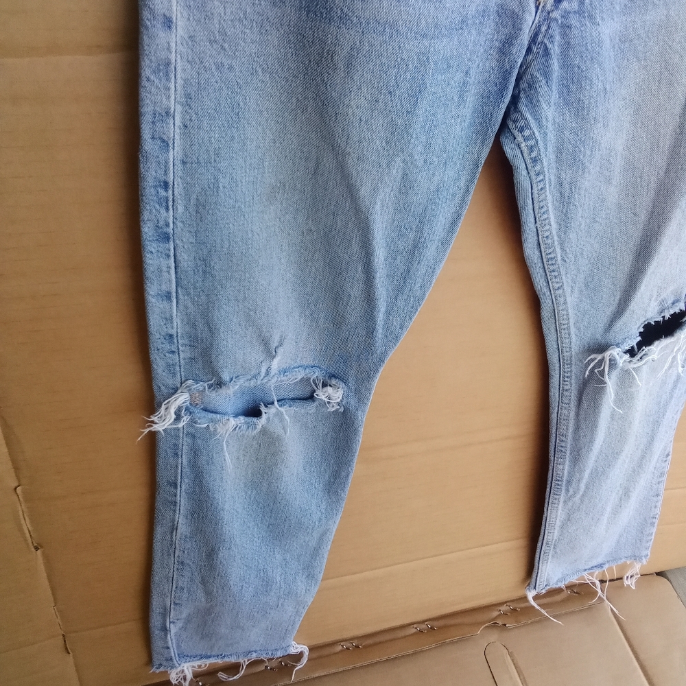 Women's Zara Denim Distressed Style Cotton Jeans Medium Wash - Picture 6 of 13